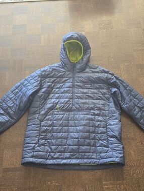 BNWOT Men's XXL Patagonia Blue with Lime Accent Nano Puff Anorak